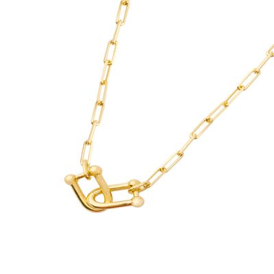 Collar de Plata Esterlina 925 Enlazados Revestido en Oro 18kt