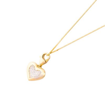 Imagen 2 del producto Pendiente de Oro 18kt Corazon Circon