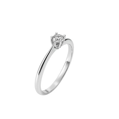 Imagen 1 del producto Anillo Oro Blanco 18kt Solitario Circonita 4MM
