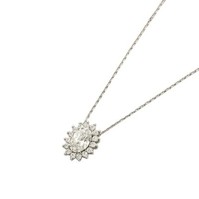 Imagen 1 del producto Collar Plata Esterlina 925 Roseta con Circonita Oval Central