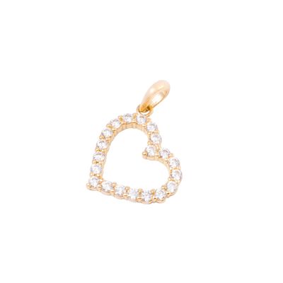 Colgante de Oro 18kt Corazón 20 Circonita