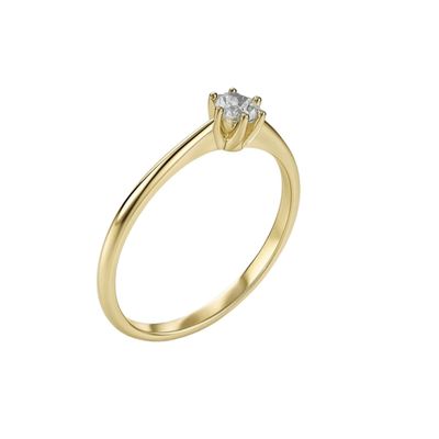 Anillo Oro Amarillo 18kt Solitario Circonita 6 Grifas
