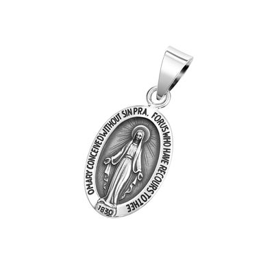 Colgante de Plata Esterlina 925 Medalla Virgen