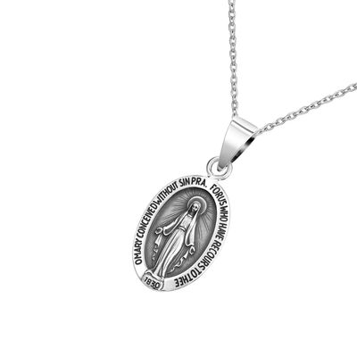 Imagen 2 del producto Colgante de Plata Esterlina 925 Medalla Virgen