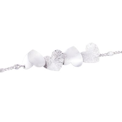 Imagen 2 del producto Pulsera de Plata Esterlina 925 Cuatro Corazones Unidos