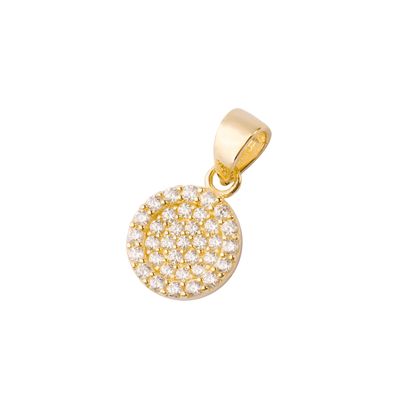 Imagen 1 del producto Colgante de Oro 14kt Medallón Circonita Pequeño