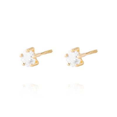 Imagen 2 del producto Aros de Oro 18kt Estrella con Circón Circonita