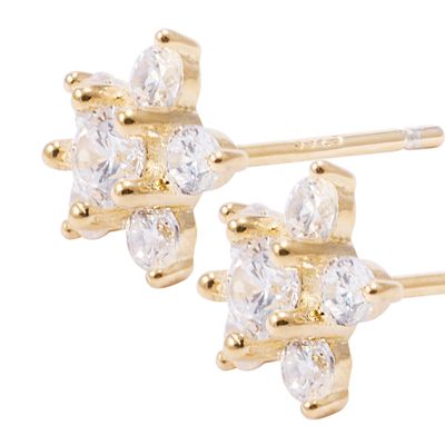 Imagen 2 del producto Aros de Plata Esterlina Lady Circonita Revestido en Oro 18kt