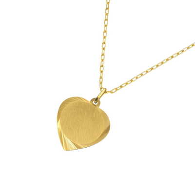 Imagen 2 del producto Colgante Oro Miel 18kt Placa Corazón Tallado