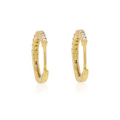 Imagen 2 del producto Aros de Oro 18kt Argollas Riel Princess Circonita