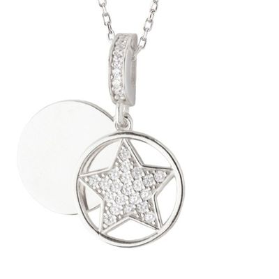 Imagen 2 del producto Collar de Plata Esterlina 925 Estrella Circulo