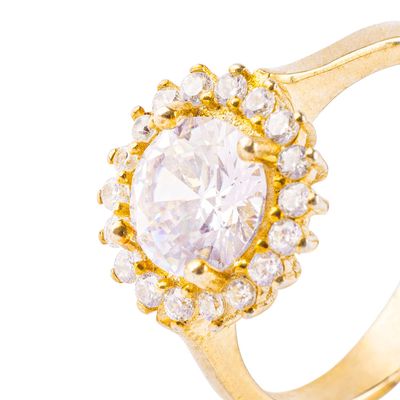 Imagen 2 del producto Anillo de Plata Esterlina 925 Girasol Revestido en Oro 18kt