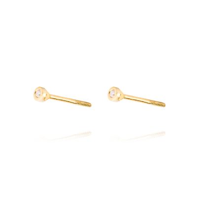 Imagen 2 del producto Aros de Oro 18kt con Diamantes Punto de Luz 4pts total SI/H