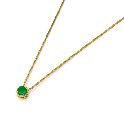 Collar Oro Amarillo 18Kt Esmeralda Natural
