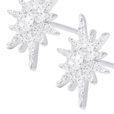 Imagen 2 del producto Aros de Plata Esterlina Estrella Fugaz Circonita