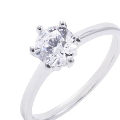 Imagen 2 del producto Anillo de Plata Esterlina Solitario con 6 Grifas Circonita