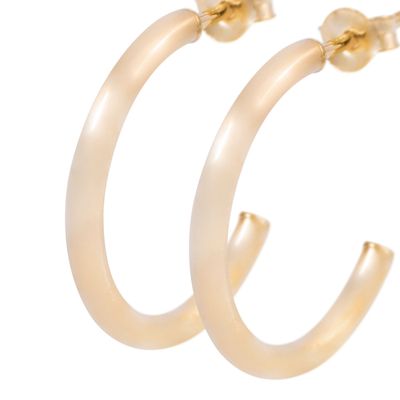 Imagen 2 del producto Aros de Oro 18kt Media Argolla Tubo 19MM