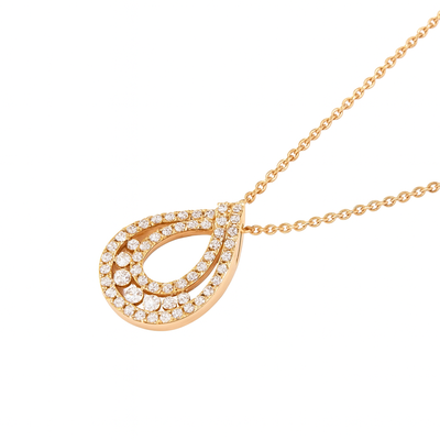 Collar Oro Miel 18kt Diamantes 43 Pts G/VS Corte Brillante