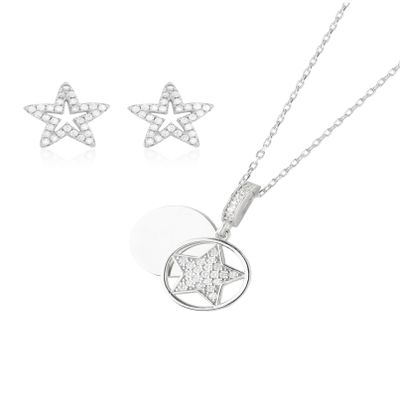 Conjunto Estrella y Estrellita Plata Esterlina 925