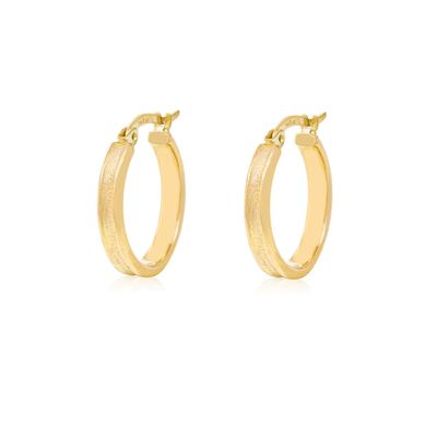 Aros de Oro 18kt Argollas Mediana Satinada
