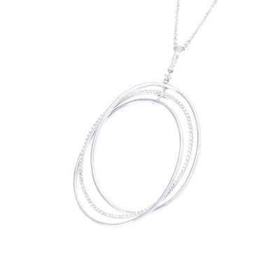 Imagen 2 del producto Collar Oro Blanco 18kt Tres Círculos Diamantes 72 Pts