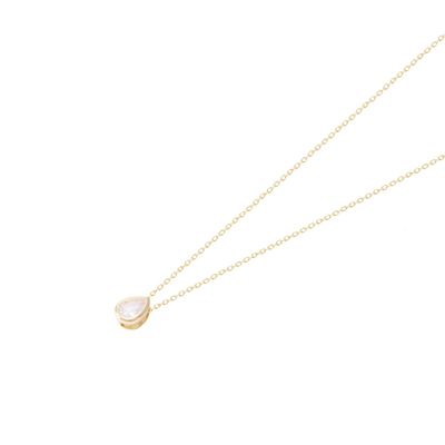 Imagen 1 del producto Collar Revestido en Oro 18kt Gota de Agua Con Circonita