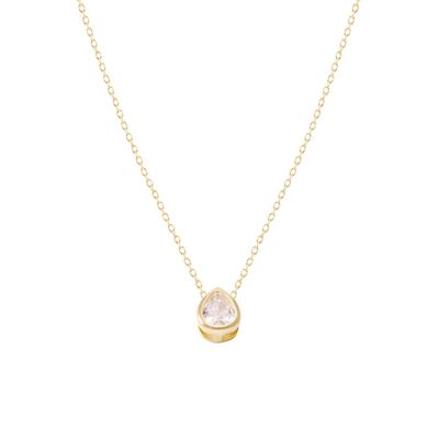 Imagen 2 del producto Collar Revestido en Oro 18kt Gota de Agua Con Circonita