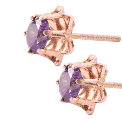 Imagen 2 del producto Aros Oro Miel 18kt Amatista Eterna