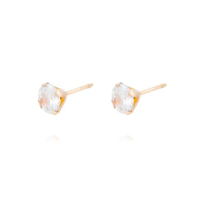 Imagen 2 del producto Aros de Oro de 18kt Circón solitario 6mm