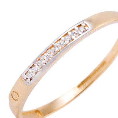 Imagen 2 del producto Anillo Compromiso de Oro 18Kt Medio Cintillo 9 Circonita