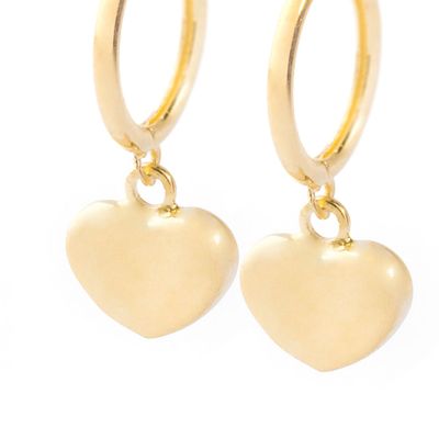 Imagen 2 del producto Aros Oro Amarillo 18kt Corazón Colgante
