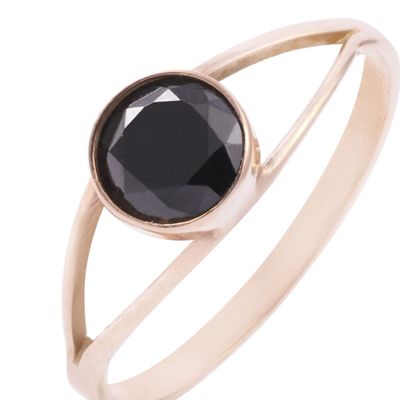 Imagen 2 del producto Anillo Oro Miel 18kt Moderno Onix 6mm