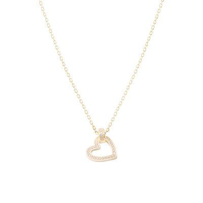 Imagen 2 del producto Collar Revestido en Oro 18kt Corazón Brillante y Circonita