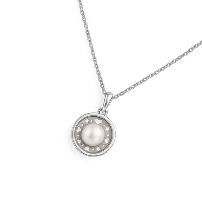 Imagen 2 del producto Colgante Oro Blanco 18kt Perla, Circonita y Diseño