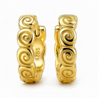 Aros Revestidos en Oro 18kt Argollas Espirales