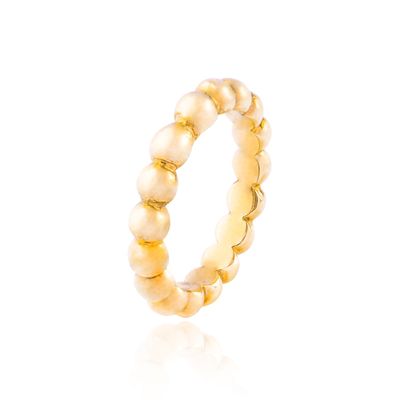 Anillo de Plata Esterlina 925 Pelotitas Doradas