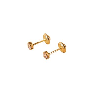 Imagen 2 del producto Aros de Oro 18kt Rosa de Francia Piedra 2,5mm