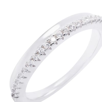 Imagen 2 del producto Anillo de Plata Esterlina Medio Cintillo Reina Con Circonita