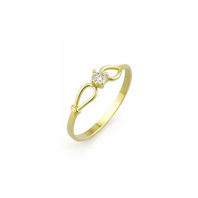 Anillo Oro 18kt Platino Circonita Lazo Infinito