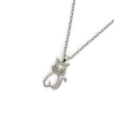 Imagen 2 del producto Colgante de Plata Esterlina 925 Gato con Circonita