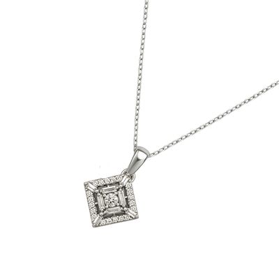 Collar de Plata Esterlina 925 Con Circonita Baguette