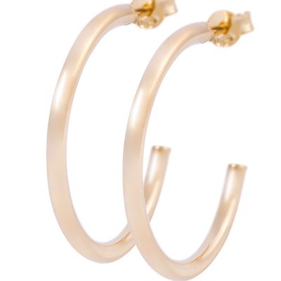 Imagen 2 del producto Aros de Oro 18kt Media Argolla 25MM