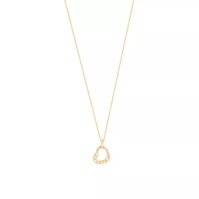 Collar Oro Amarillo 18kt Corazón Mitad Cadena