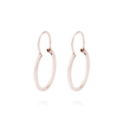 Aros Oro Miel de 18kt Argolla 14 mm