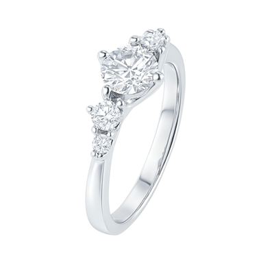 Imagen 1 del producto Anillo Oro Blanco 18kt Trilogía Clásica Circonita