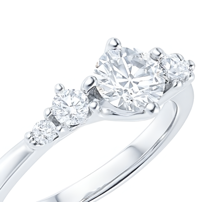 Imagen 2 del producto Anillo Oro Blanco 18kt Trilogía Clásica Circonita