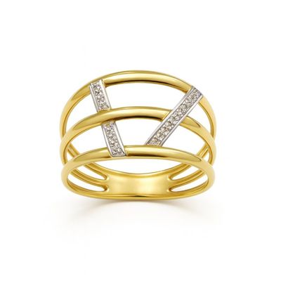 Imagen 2 del producto Anillo Oro Amarillo 18kt Triada Bicolor