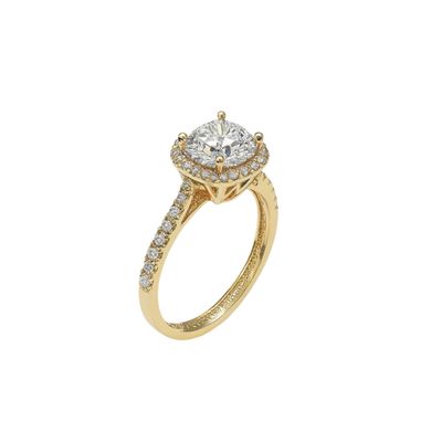 Anillo Oro Amarillo 18kt Circonita Central 6X6MM