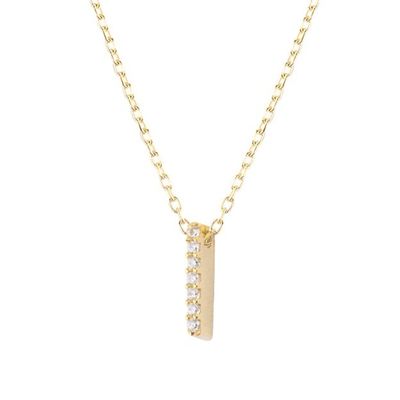 Imagen 2 del producto Collar de Plata Esterlina 925 Letra I Circon Revestido en Oro 18kt