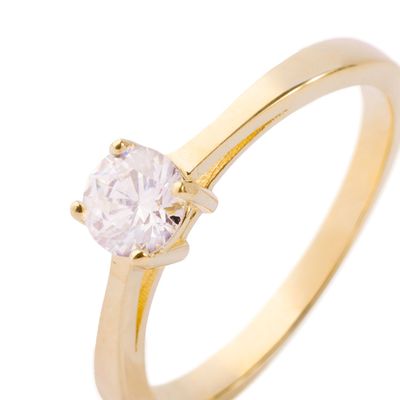 Imagen 2 del producto Anillo Compromiso de Oro 14kt Solitario Circon 4 Grifas